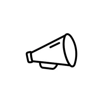 Megaphone Line Icon In Flat Style Vector For App, UI, Websites. Loudspeaker Stock Illustration