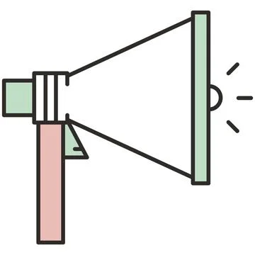 Megaphone loudspeaker flat vector icon for announcement Stock Illustration