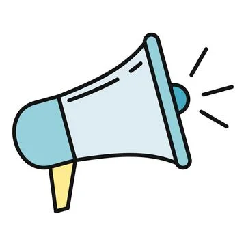 Megaphone loudspeaker icon broadcasting important message Stock Illustration