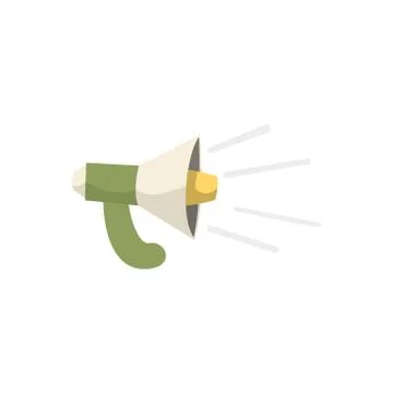 Megaphone, loudspeaker on white background. Vector illustration in trendy flat Stock Illustration