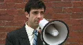 Megaphone man. HD Footage