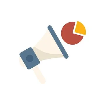Megaphone market segment icon flat vector. Customer target イラスト素材