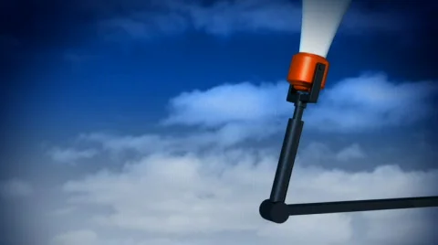 Megaphone on mechanic arm Stock Footage 451468