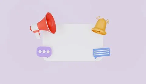 Megaphone with message speech bubble copy space, empty application business Stock Illustration