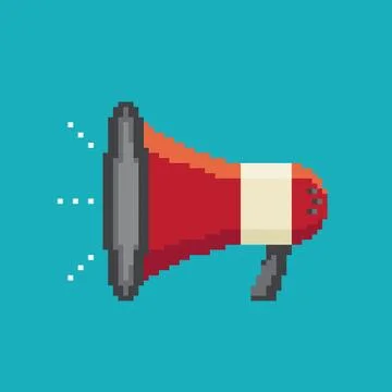 Megaphone pixel concept Stock Illustration