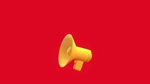 The Megaphone for Pod cast or social media 3d render. Stock Illustration