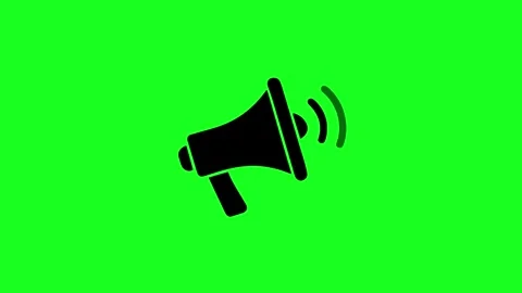Megaphone projecting sound waves icon silhouette animation on green screen 4 Stock Footage 324837795