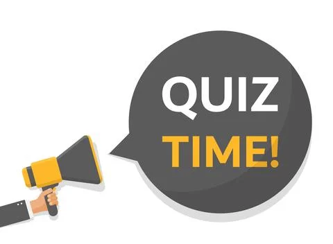 Megaphone with quiz speech bubble icon in flat style. Questionnaire.vector .. Stock Illustration