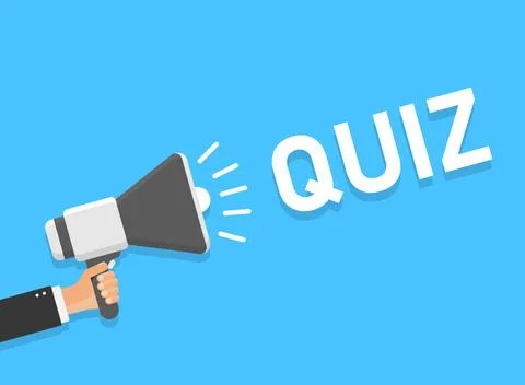 Megaphone with quiz speech bubble icon in flat style. Questionnaire.vector .. Stock Illustration