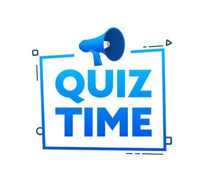 Megaphone with Quiz time speech bubble banner. Promotion and advertising label Stockillustratie