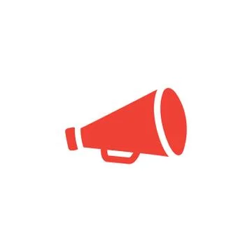 Megaphone Red Icon On White Background. Red Flat Style Vector Illustration. Stock Illustration