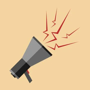 Megaphone with red sparks Stock Illustration