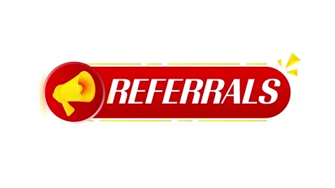 Megaphone with referrals banner on white background. Web design. 4K video Stock Footage 226801859