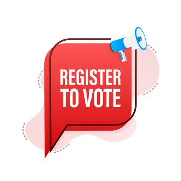 Megaphone with Register to vote. Vector illustration. Stock-Illustration