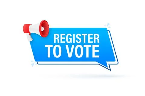 Megaphone with Register to vote. Vector illustration. Stock-Illustration