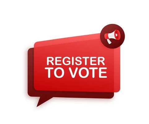 Megaphone with Register to vote. Vector illustration Stock Illustration