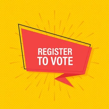 Megaphone with Register to vote. Vector illustration Ilustración de archivo