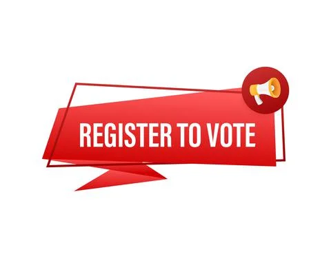 Megaphone with Register to vote. Vector illustration Stock-Illustration