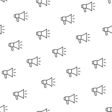 Megaphone seamless pattern  Loudspeaker sign.  イラスト素材