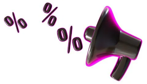 A megaphone is shown on a clear background with sound waves represented as .. Stock Illustration