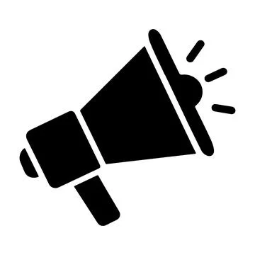 Megaphone silhouette icon vector on white background イラスト素材