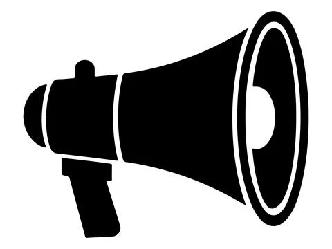 Megaphone silhouette icon vector on white background イラスト素材
