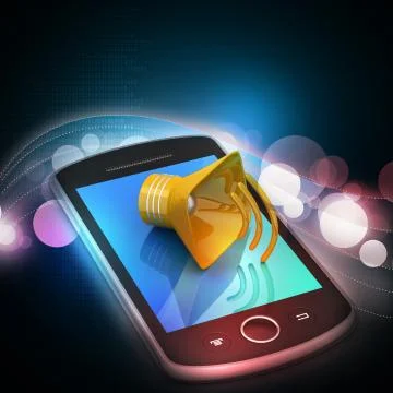 Megaphone with smart phone Stock Illustration