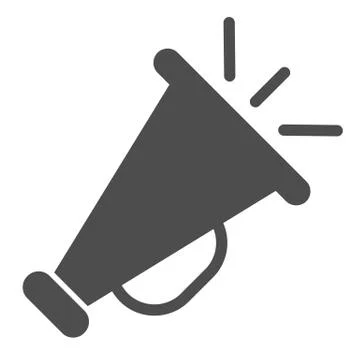 Megaphone solid icon. Advertising vector illustration isolated on white Stock Illustration