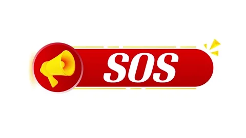 Megaphone with sos banner on white background. Web design. 4K video animation Stock Footage 226802115