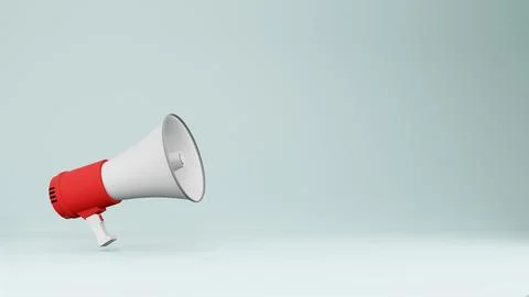 Megaphone speaker or megaphone loudspeaker 3D Rendering Stock Illustration