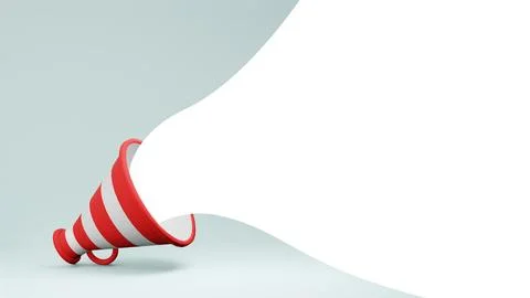 Megaphone speaker or megaphone loudspeaker 3D Rendering Stock Illustration