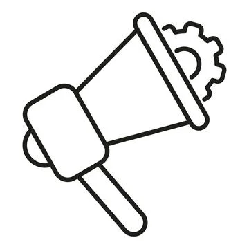 Megaphone speaker realization icon outline vector. Human training 스톡 일러스트