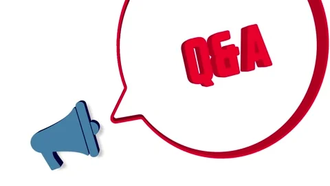 Megaphone with speech bubble in 3d style on white background. Q and A text Stock Footage 165785294