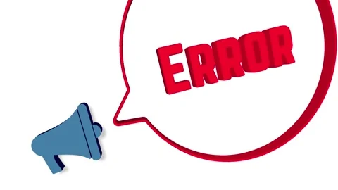 Megaphone with speech bubble in 3d style on white background. Error text Stock Footage 165785510