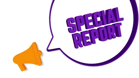 Megaphone with speech bubble in 3d style on white background. Special report Stock Footage 165786920