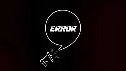 Megaphone with speech bubble and error text on old tv glitch interference screen Stock Footage 165788767