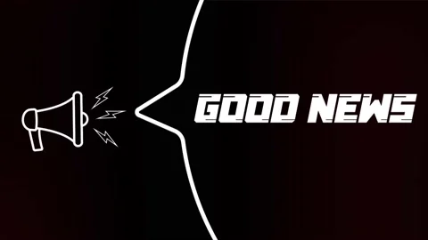 Megaphone with speech bubble and the Good news text on old tv glitch Stock Footage 165791225