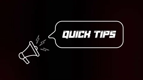 Megaphone with speech bubble and the Quick tips text on old tv glitch Stock Footage 165790634