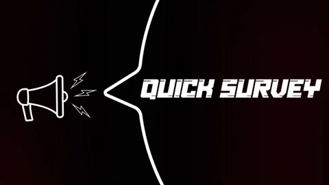 Megaphone with speech bubble and the Quick Survey text on old tv glitch Stock Footage 165790972
