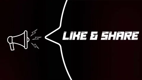 Megaphone with speech bubble and Like Share text on old tv glitch interference Stock Footage 165790946