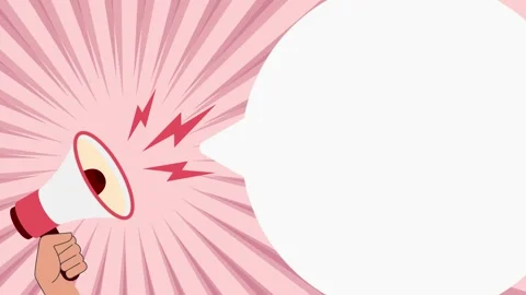 Megaphone with speech bubble announcement in 4K resolution Stock Footage 302444516