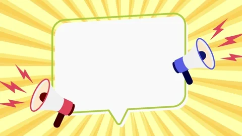 Megaphone with speech bubble announcement in 4K resolution Stock Footage 302456062
