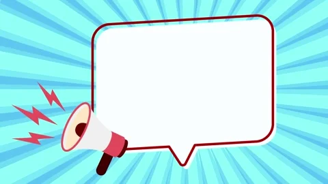 Megaphone with speech bubble announcement in 4K resolution Stock Footage 302456065
