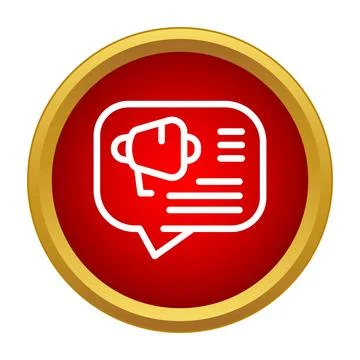 Megaphone in speech bubble announcing promotional message Illustration