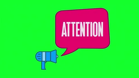 Megaphone with speech bubble attention animation warning design motion 4k Vídeos de archivo 153846072