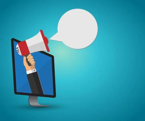Megaphone with speech bubble Stock Illustration