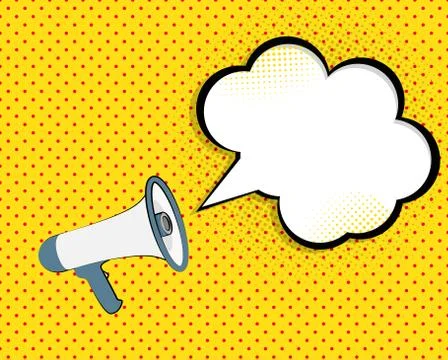Megaphone with speech bubble.  Illustration Stock Illustration