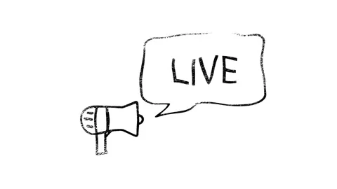 Megaphone with speech bubble LIVE Intro Title Video Template for TV, Online Stock Footage 153841489