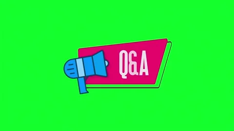Megaphone with speech bubble Q A title animation. Advertising text intro outro Видео 153854996