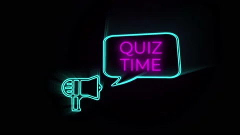 Megaphone with speech bubble Quiz time animation advertising text. Title reveal Stock Footage 153852990